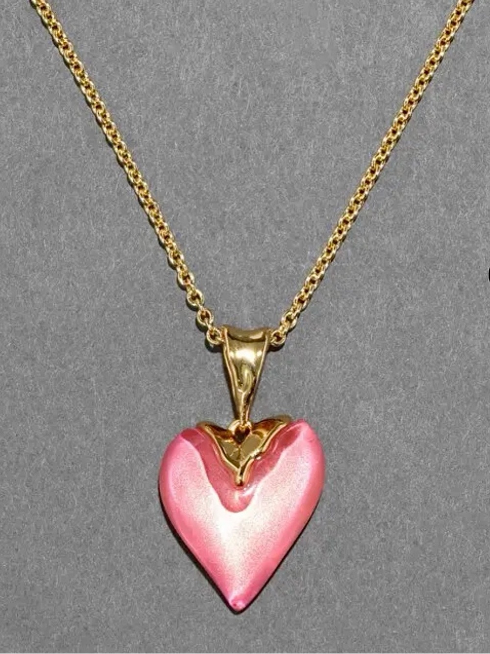 ALEXIS BITTAR Lucite Heart Pendant Necklace - Sweet Melon